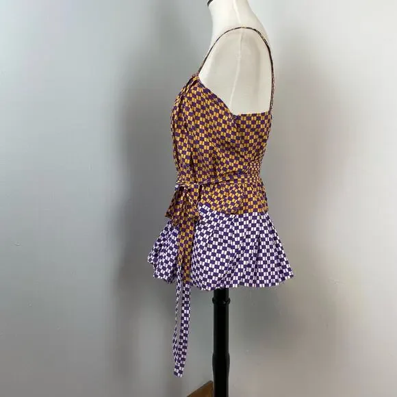 Marni Purple and Orange Checkered Blouse - Picture 8 of 10